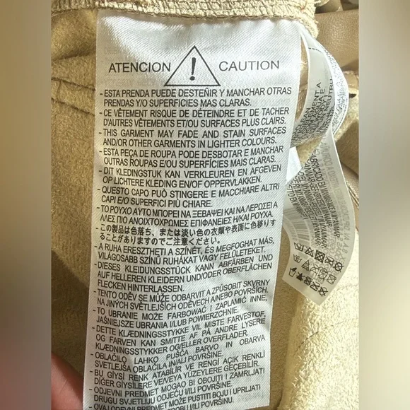 Zara Camel High-Waisted Faux Leather Flare Pants Chic Retro Wide Leg Trousers-XS - Picture 12 of 14